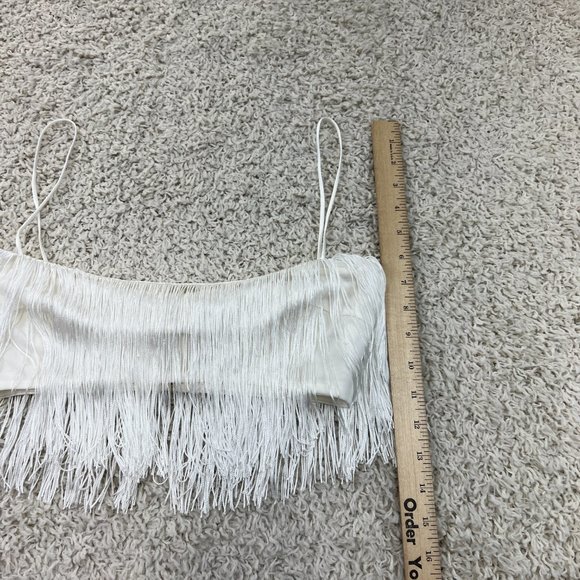 Meshki Fringe Crop Top White Small - Picture 4 of 9